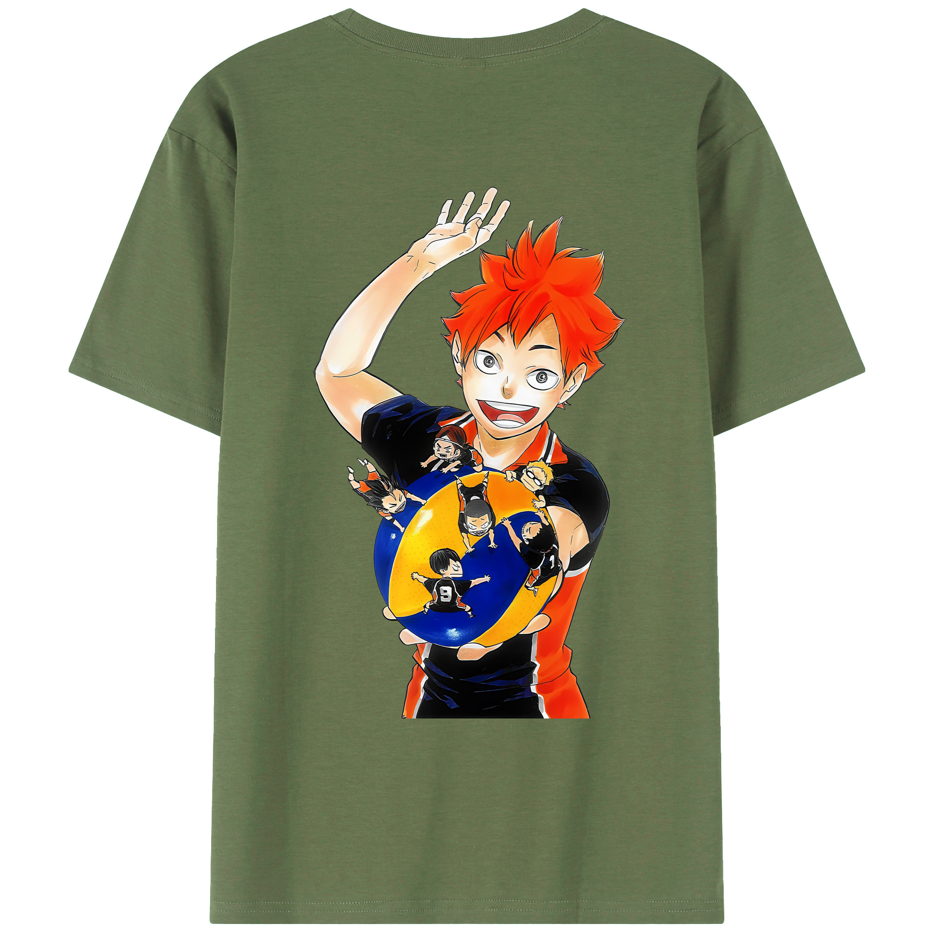 （画像用） ハイキュー!! Haikyu!! 綿100％ メンズ半袖Tシャツ（バックプリント） 通気性